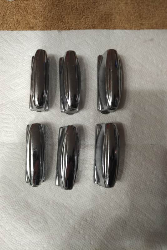Unknown 6 x Bass Drum Double Lugs w / bolts and washers 1960's chrome image 1