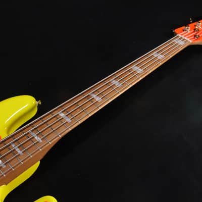 Fender MonoNeon Jazz Bass V Maple Fingerboard Neon Yellow 021 image 2