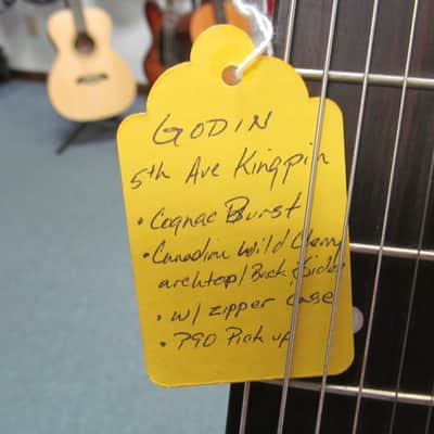 Godin 5th Avenue Kingpin Hollow body Electric Guitar - Cognac Burst image 2