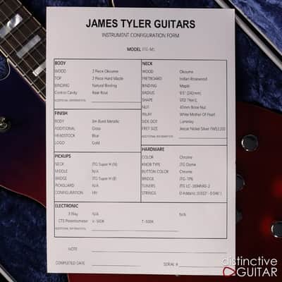 James Tyler JTG-M1 - Jim Burst Metallic image 12