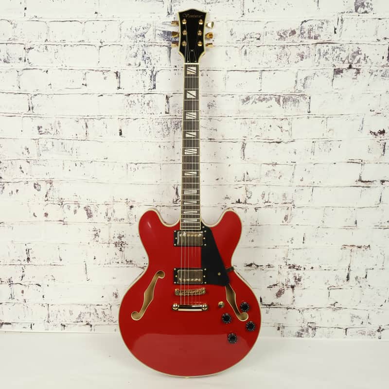 Ventura V32 "335" Style Red Mist Semi-Hollow Electric Guitar in Mint Condition image 1