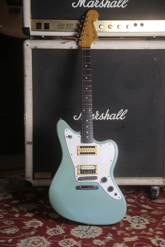 1999-2002 Fender Japan Offset Hybrid w/ JG66 Jaguar Neck / HH / Tune-O-Matic - Sonic Blue