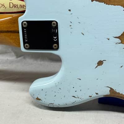 Fender USA Custom Shop '55 1955 Precision Bass Relic 4-string P-Bass with COA + Case 2020 - Sonic Blue / Roasted Maple neck image 13