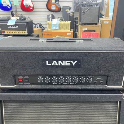 Laney AOR Pro Tube Lead 100 Series Head with Sonic 4x12 cab loaded with Celestion g12k-85 1980's Half Stack image 2