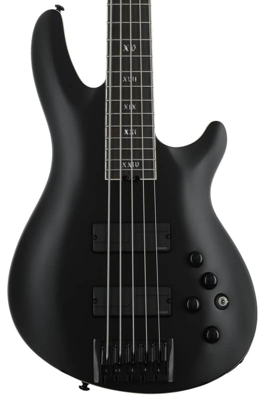 Schecter SLS Evil Twin-5 Bass Guitar - Satin Black image 1