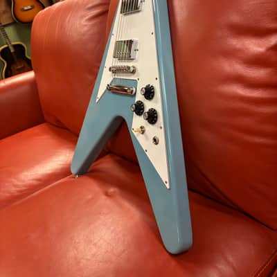 2023 Gibson Custom Shop 70’s Flying V Limited Run Japan Market Maui Blue image 3