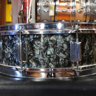 1960s Rogers 5x14 Powertone Snare Drum in Black Diamond Pearl image 3