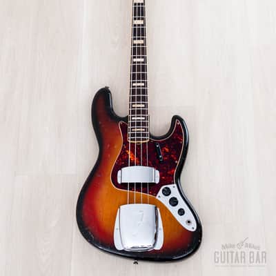 1973 Fender Jazz Bass Sunburst Vintage Electric Bass Guitar, Alder Body w/ Case image 2