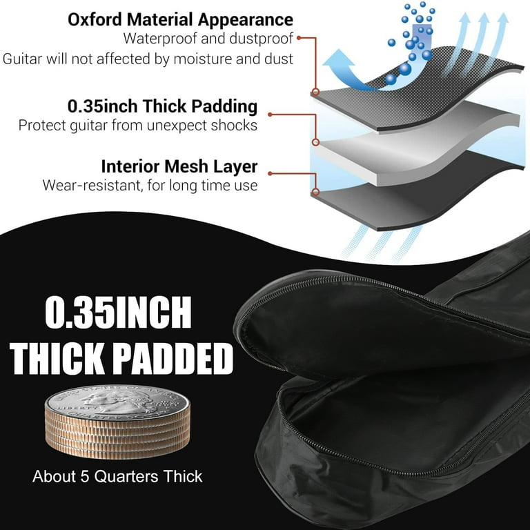 OEM Acoustic Guitar Bag, Waterproof Guitar Case Black photo 2