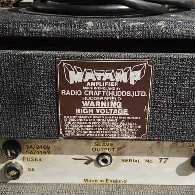 Matamp Slave unit 100w ultra rare 1970-1975 black transistor plexi amp early serial image 3
