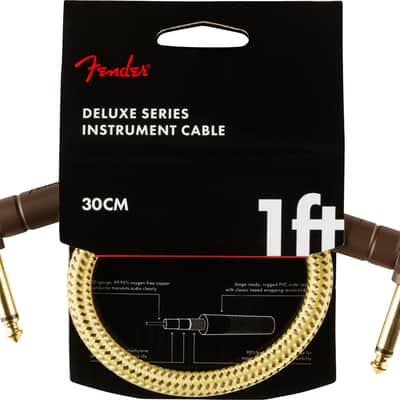 Fender® 1' Deluxe Series Tweed Instrument Cable Angle/Angle #0990820097 - 1 foot image 1