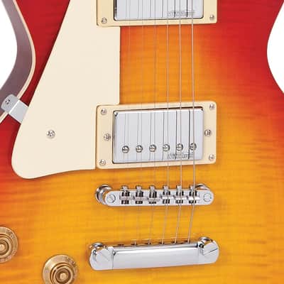 Vintage Reissued Series, Set Neck, LV100CS 'Flame Top', HH, Flm Cherryburst image 5