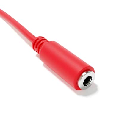 ExcelValley [Red | 15 cm - 5.91"] 5-Pack - Right Angle Hopscotch Mono Splitter Y Patch Cables TS 3.5mm 1/8" Eurorack Synth image 4