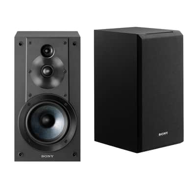 Sony SSCS5 3-Way 3-Driver Bookshelf Speaker System (Black) Bundle with 100 feet, 16AWG Speaker Wire image 2