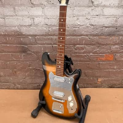 Vintage 1960s Kimberly Solid Offset Body Electric Guitar — Sunburst image 1