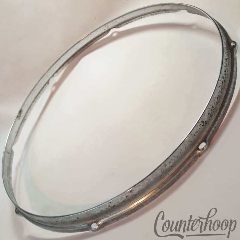 Slingerland 18" Floor Tom Drum Batter/Resonant Rim/Hoop 8-Lug Chrome Stick-Saver image 1
