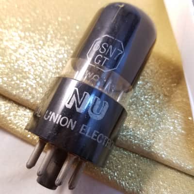 NU National Union balanced 6SN7GT tNOS AT1000 TESTED Vacuum Tube greyglass black glass dual triode 1950-1952 image 1
