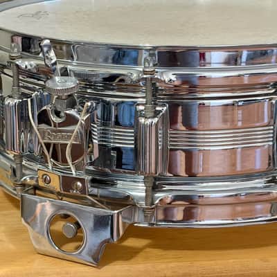 Vintage Rogers Dynasonic 5x14 Snare Drum COB Chrome Over Brass 100% ORIGINAL! image 5