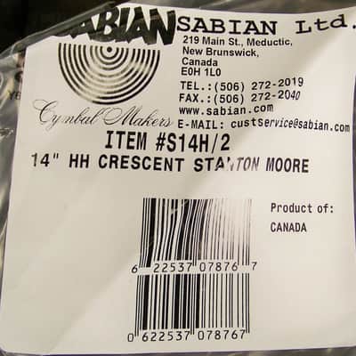 Sabian Crescent 14" Fat Hats Hi Hat Cymbals/Stanton Moore/Model S14H/Brand New image 8