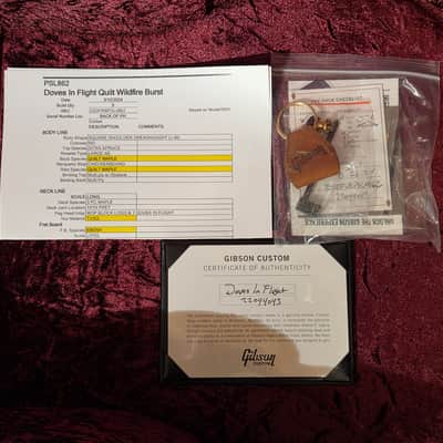 Gibson 2024 Custom Shop STUNNER PSL Doves In Flight Quilt Wildfire Burst 1 of 5 w/ OHSC, CoA & Build Sheet image 7