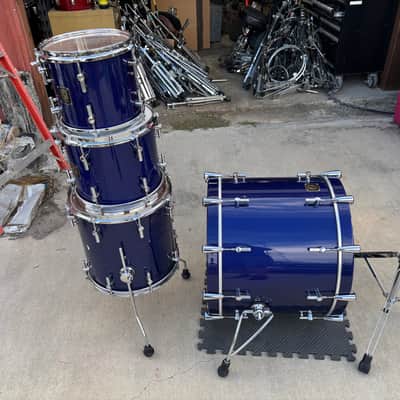 Sonor Delite 22-10-12-14 Drum Set- Jewel Blue Vintage Maple Shells image 3