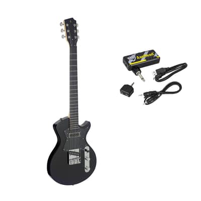 Stagg Silveray Series Electric Guitar - Black + Headphones Mini Amp image 1