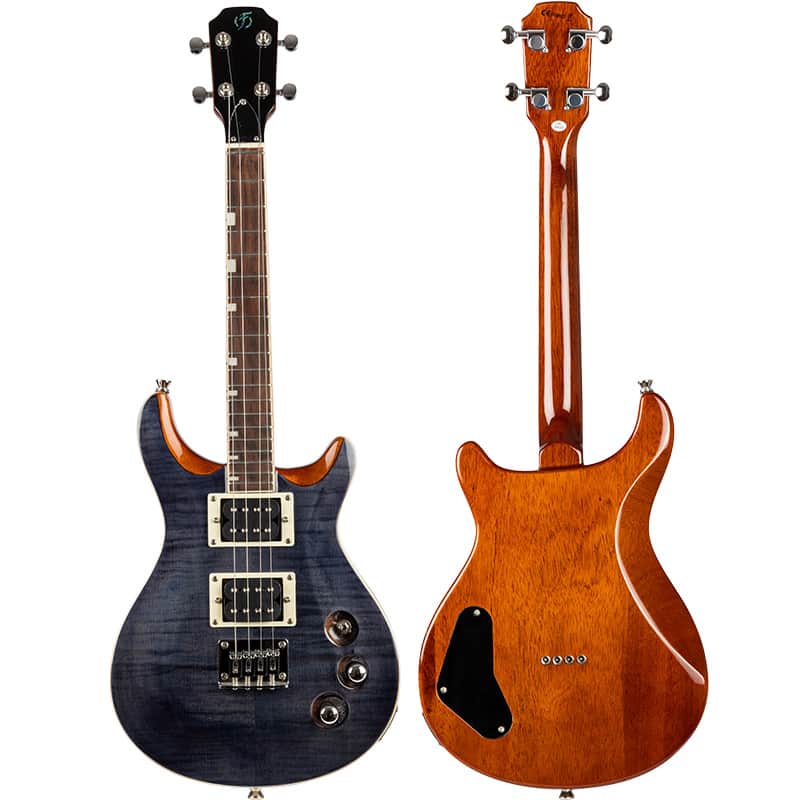 Flight VANGUARD TENOR TBK Flamed Maple Top Mahogany Neck Double Cutaway 4-String Electric Ukulele w/Padded Gig Bag image 1