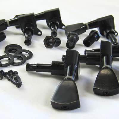 BLACK 3 x 3 Venetian TULIP Keystone Tuners Die Cast Sealed Back Guitar Part image 1