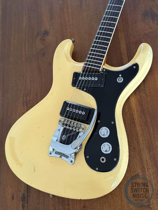 Mosrite Avenger Guitar, The Ventures Model, Aged White, MIJ 1970s - Good