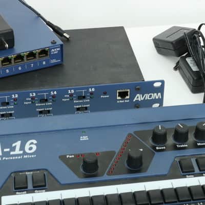 Aviom System (1) A-16T Input Module (1) A-16D A-Net Distributor (4) A-16 Mixer image 5