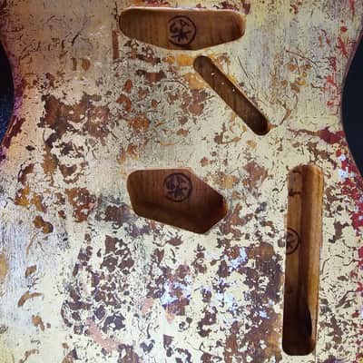 Telecaster Massa Guitar body – Gold Leaf-Abstract Impression image 2