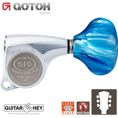 NEW Gotoh SGL510Z-QL5 L3+R3 Super Machine Heads 1:21 Gear Ratio 3x3 - CHROME