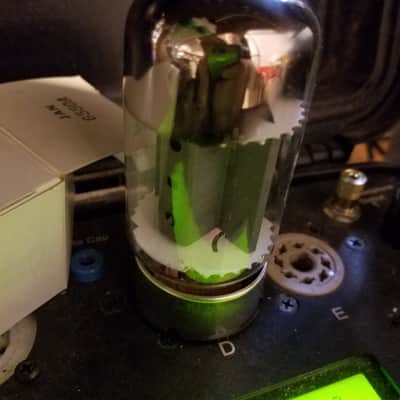 G.E Pair (2) JAN 6550A tNOS AT1000 TESTED Vacuum Tubes military perfect matched pair 0% 500V test premium Beam Power 42 Watt 1986 image 5
