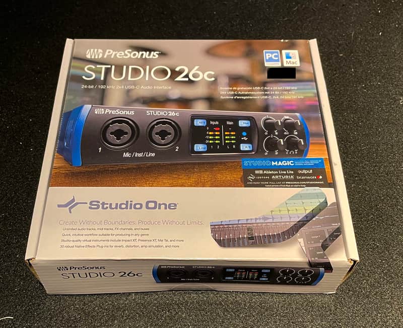 PreSonus Studio 26C 2x4 USB-C Audio / MIDI Interface 2019 - Present - Black image 1