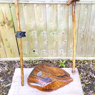 Hand Crafted, Cherry Wood, (Possibly Enchanted) Microphone Stand image 5