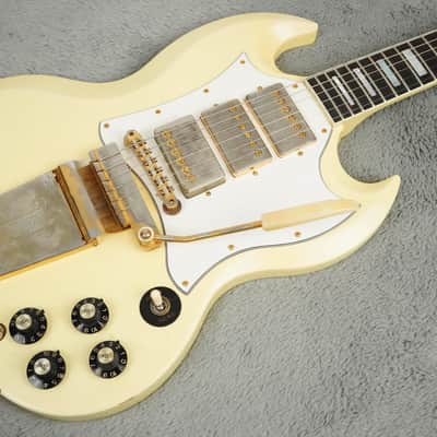 2020 Gibson Jimi Hendrix '67 SG Custom, Aged Polaris White image 1