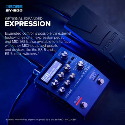 BOSS SY-200 SYNTHESIZER EFFECTS PEDAL – Advanced BOSS Polyphonic Guitar Synth Technology in a Streamlined 200 Series Pedal for any Guitar or Bass – Full MIDI I/O – 128 Memories – 171 Synth Sounds image 5