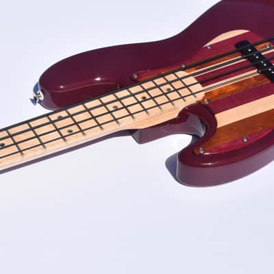 Ankh Instruments Left Hand, 4 string, Jazz Bass, Woodie, 2022, Midnight Wine image 3