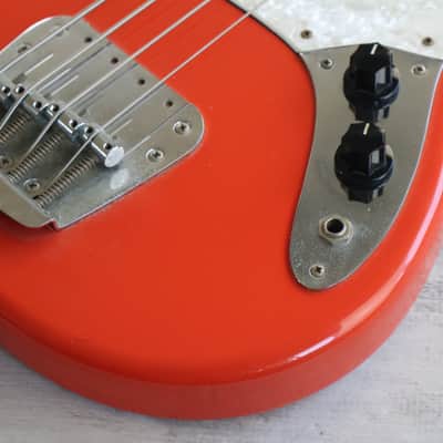 1999 Fender Japan MB98-70SD Mustang Bass (Fiesta Red) image 3
