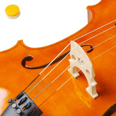 4/4 Wood Cello Bag Bow Rosin Bridge Natural 2020s image 11