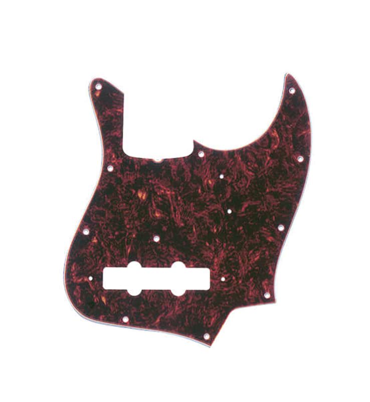 Pickguard Jazz Bass  (with Truss Rod Notch) 11-Hole Vintage Mount Tortoise Shell 4-Ply image 1