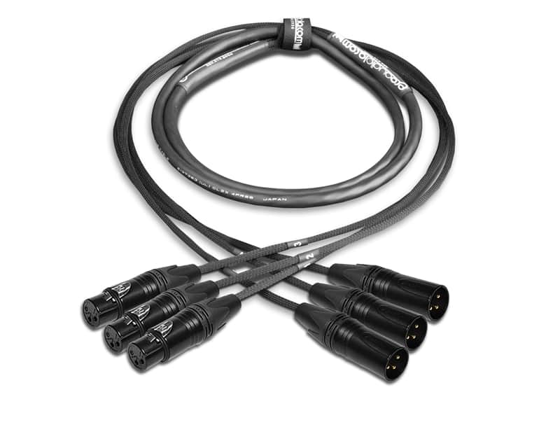 Premium 3 Channel Mogami 2931 Snake | Neutrik Gold XLR-F to XLR-M | Black | 25 Feet image 1