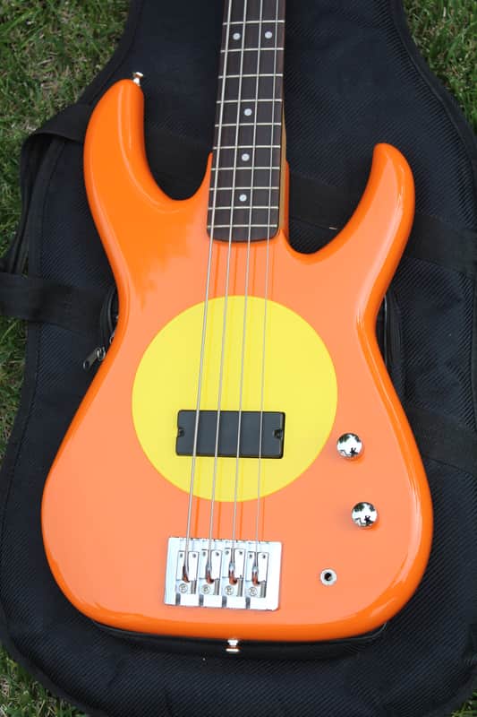 Fleabass Model 32 4 String Bass Orange and Yellow Sunny Bass