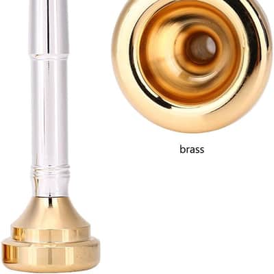 Trumpet Mouthpiece, Gold Plated Brass Mouthpieces Kit with 1 1/2C 3C 5C 7C Sizes for Beginners Professionals Band Practice Studio Recording image 3