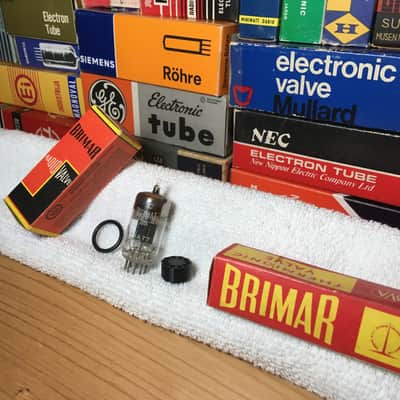 1x NOS Brimar GtBritain GoldGrid BlackPlate 12AT7 ECC81 ~ Grail Audio 6021 13D9 ~ Open Tone Great Bass Spatial Sound Warm Vintage ~ Several More Types Available: 6060 12AT7WA CV4024 w/ 10mm/14mm 1-hole/2-hole image 1