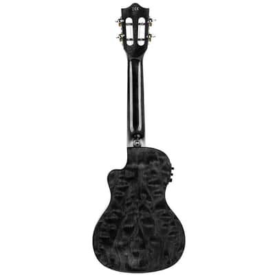 Lanikai QM-BKCEC Black Quilted Maple Cutaway Electric Acoustic Concert Ukulele image 2