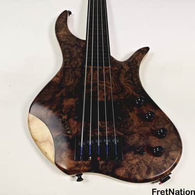 AC Guitars Krell 5-String Fretless Bass 34" Scale ACG Turkish Walnut 8.86lbs image 4