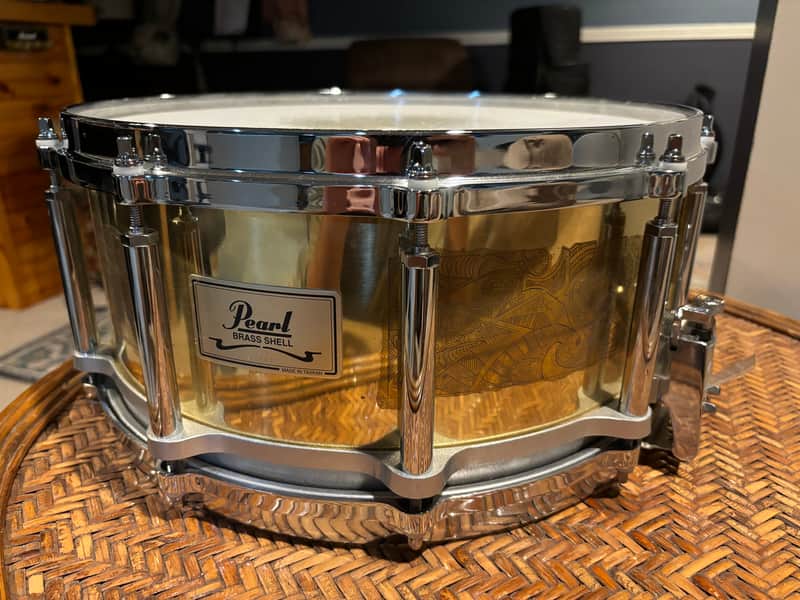 Pearl B-9114D / FB-1465 Free-Floating Brass 14x6.5" Snare Drum (2nd Gen) 1992 - 2004 - Brass image 1
