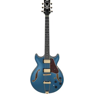 Ibanez Artcore Expressionist AMH90-PBM 6-String Hollow Body Electric Guitar with Macassar Ebony Fretboard, Right-Handed, Prussian Blue Metallic image 2