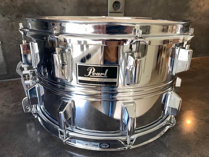 Pearl S-714ED snare 14x8” steel shell 1985/86 - Chrome image 1